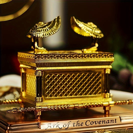 Christmas Gift The Ark of the Covenant Statue is Plated with Golden and Copper Brackets, Jerusalem Duplicates Jewish Statue Testimony, Jewish Israel Gifts